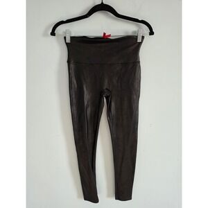 Spanx Faux Leather Leggings Activewear Casual Black Size M